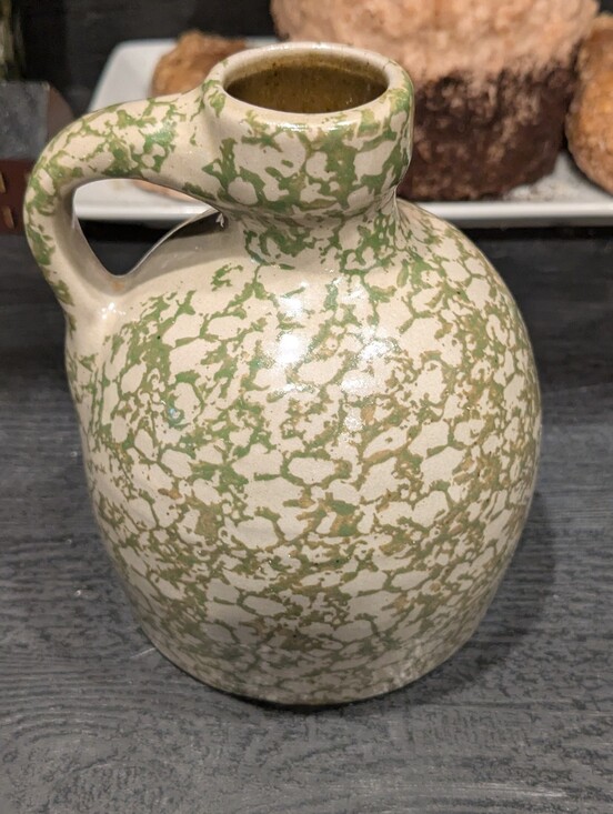 Beaumont Brothers Other - Beaumont Brothers Pottery Green Spongeware Salt Glaze Jug Pitcher BBP